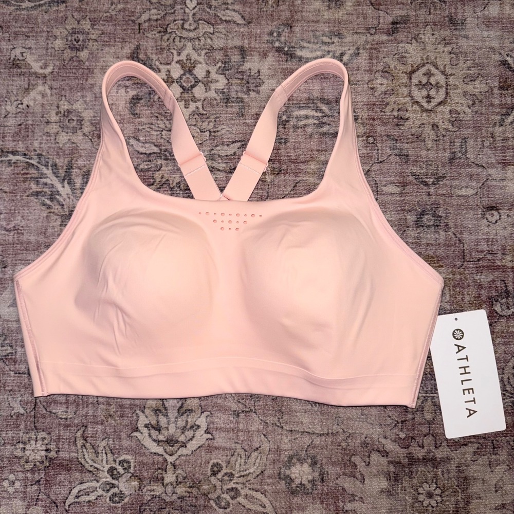 Athleta Phenomena Molded Cup High Impact Sports Bra VOPK Ballet Pink 36D NEW